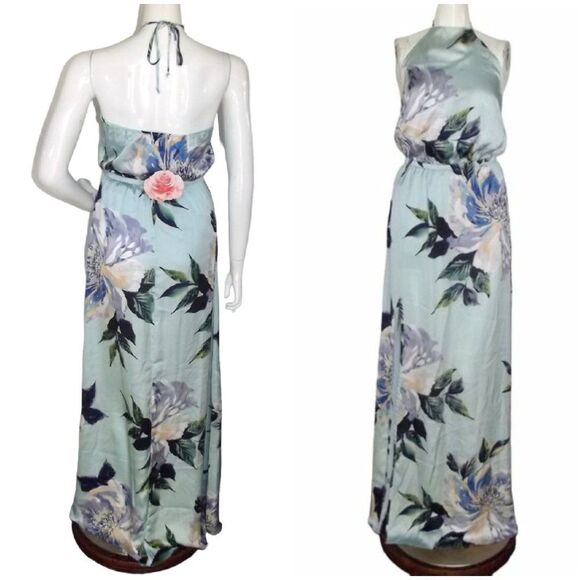 new SHOW ME YOUR MUMU Maxi Dress, XXS, Minty Floral, Heather Halter, Tall Vent - Picture 5 of 16